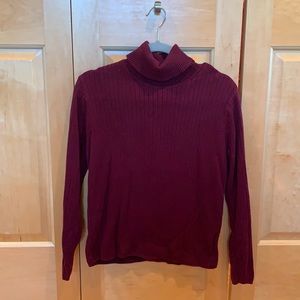Talbots Maroon Turtleneck Sweater Size Medium